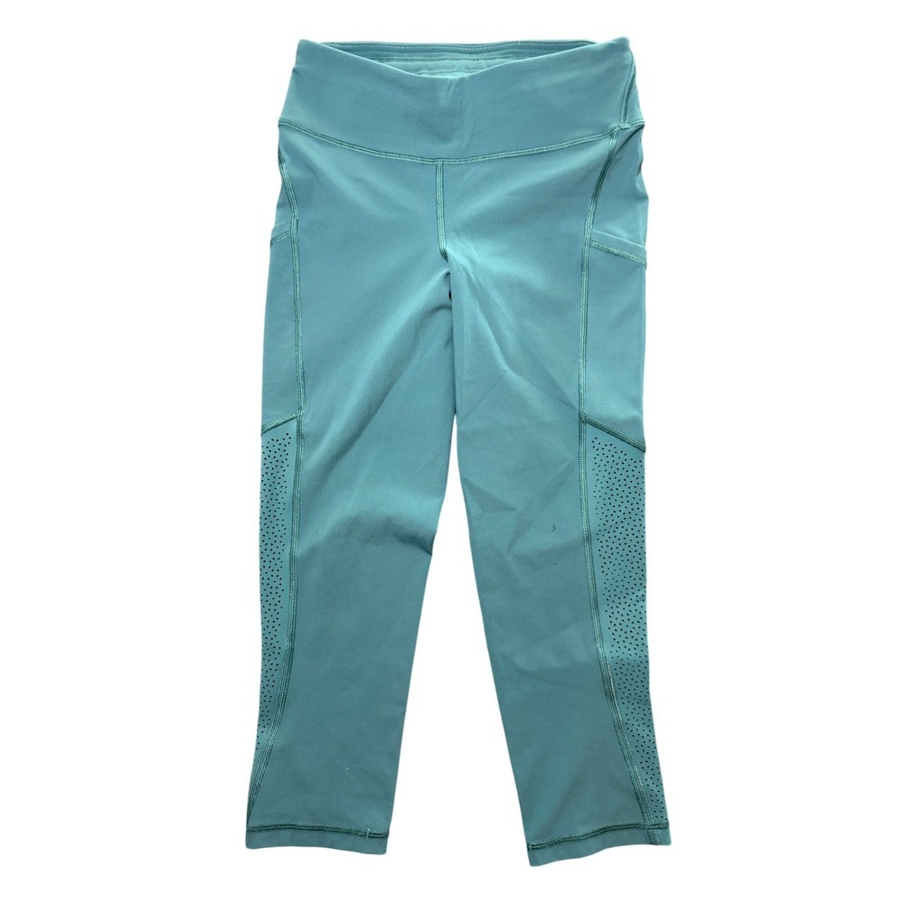 Lululemon Ready to Race Crop 21" Leggings Deep Cove Size 4 Lazer Cut